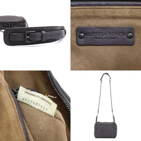 BOTTEGA VENETA Gray Leather Intrecciato Shoulder Bag - Picture 5 of 5